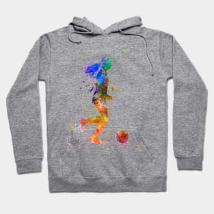 Girl playing soccer football player silhouette Hoodie